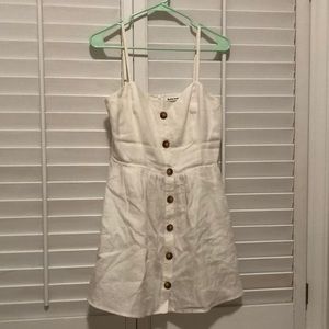 Reformation white linen mini dress